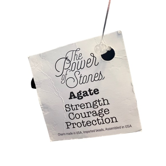 Faceted Agate with hot pink enameled flamingo - Picture 4 of 4